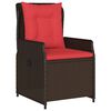 vidaXL Garten Essgruppe 7 pcs Braun Poly Rattan