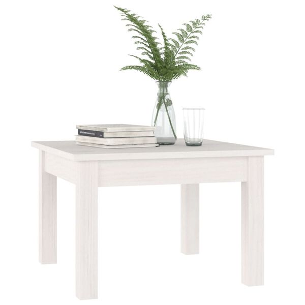 vidaXL Couchtisch Wei&szlig; 45x45x30 cm Massivholz Kiefer