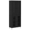 vidaXL Highboard Schwarz Eichen-Optik 69,5 x 34 x 180 cm Holzwerkstoff
