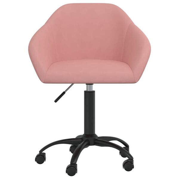 vidaXL Esszimmerst&uuml;hle 6 Stk. Drehbar Rosa Samt