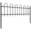 vidaXL Gartenzaun mit Rundbogen Stahl 537 x 60 cm Schwarz