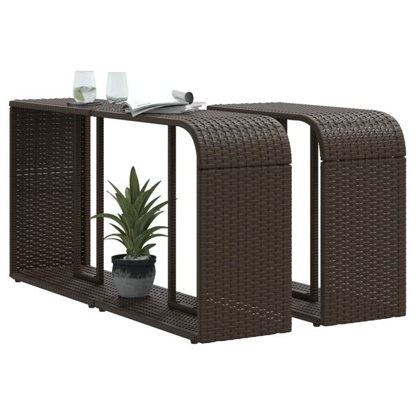 vidaXL Outdoor-Rgale 2 Stk. Braun Poly Rattan