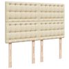 vidaXL Boxspringbett mit Matratze Creme 140x190 cm Stoff