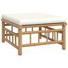 vidaXL 3-tlg. Garten-Lounge-Set mit Kissen Creme Bambus
