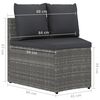 vidaXL 6-tlg. Garten-Sofagarnitur mit Auflagen Poly Rattan Grau