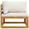 vidaXL Modular-Ecksofa mit Cremewei&szlig;en Kissen Akazie Massivholz