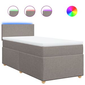 vidaXL Boxspringbett mit Matratze Taupe 90x200 cm Stoff