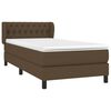 vidaXL Boxspringbett mit Matratze Dunkelbraun 100x200 cm Stoff
