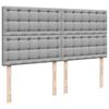 vidaXL Ottoman-Bett mit Matratze & LEDs Hellgrau 160x200 cm Stoff