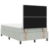vidaXL LED Boxspringbett mit Matratze Hellgrau 120 x 200 cm Stoff