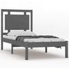vidaXL Massivholzbett Grau 90x190 cm
