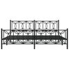 vidaXL Bettgestell mit Kopf- und Fu&szlig;teil Metall Schwarz 193x203 cm