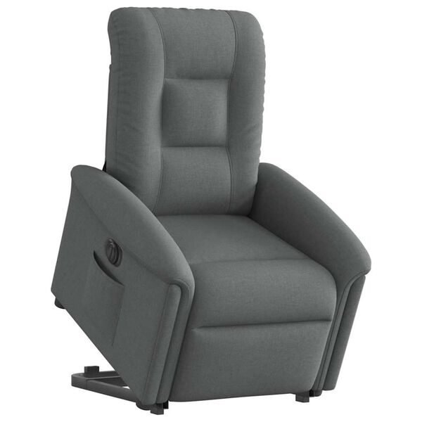 vidaXL Relaxsessel mit Aufstehhilfe Elektrisch Dunkelgrau Stoff