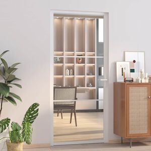 vidaXL Innent&uuml;r 93x201,5 cm Wei&szlig; ESG-Glas und Aluminium