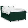 vidaXL Boxspringbett mit Matratze Dunkelgr&uuml;n 160x200 cm Samt