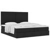 vidaXL Ottoman-Bett mit Matratzen Schwarz 200x200 cm Stoff