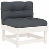 vidaXL 6-tlg. Garten-Lounge-Set mit Kissen Wei&szlig; Massivholz