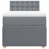 vidaXL Boxspringbett mit Matratze Hellgrau 90x200 cm Stoff