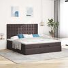 vidaXL Ottoman-Bett mit Matratze & LEDs Dunkelbraun 160x200 cm Stoff