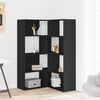 vidaXL Eck-Bücherregal 4 Etagen Schwarz 85x85x140 cm Holzwerkstoff