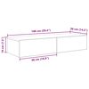 vidaXL Wandregal mit Schubladen Schwarz 100x36x19 cm Holzwerkstoff