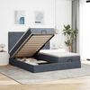 vidaXL Ottoman-Bett mit Matratzen & LEDs Dunkelgrau 180x200 cm Samt