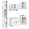 vidaXL Badezimmerm&ouml;bel-Set 5 pcs Hochglanz Wei&szlig; Sperrholz und Metall