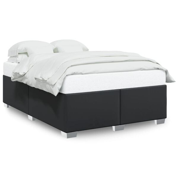 vidaXL Bettgestell Schwarz 140x190 cm Kunstleder