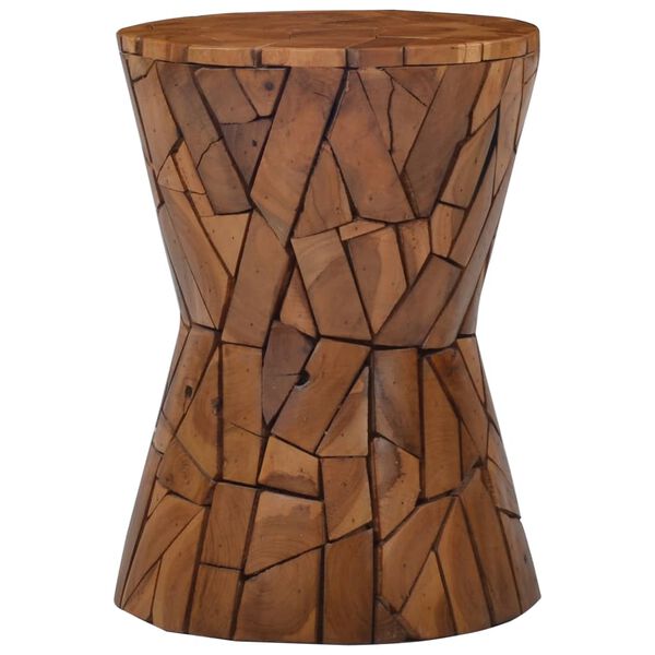 vidaXL Mosaik Hocker Braun Massivholz Teak