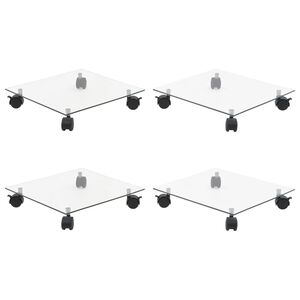 vidaXL Pflanzenroller 4 Stk. 35x35 cm Hartglas Quadratisch