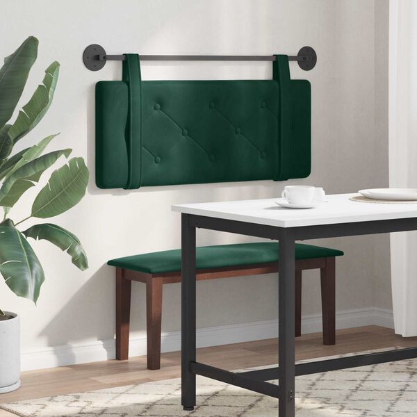 vidaXL H&auml;ngevorderseite Wandmontiert Dunkelgr&uuml;n 110 x 55 x 5 cm Samt