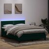 vidaXL Boxspringbett mit Matratze Dunkelgr&uuml;n 140x220 cm Samt