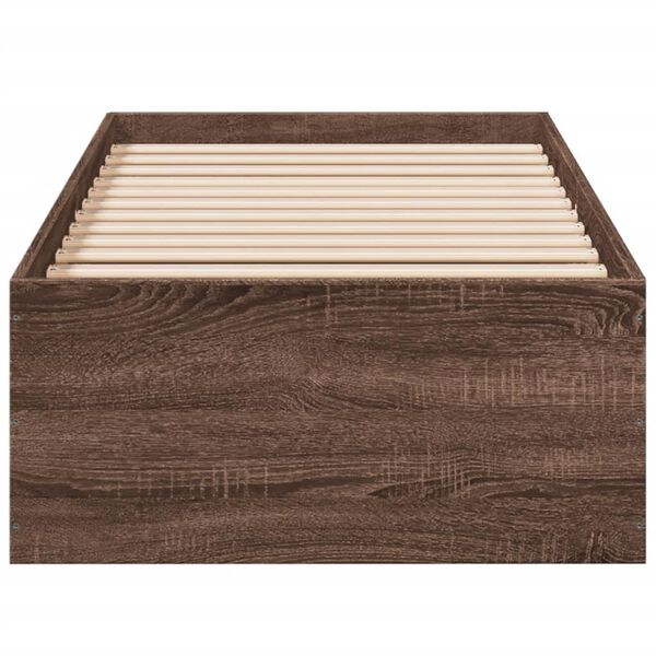 vidaXL Bettgestell Braun Eichen-Optik 90x190 cm Holzwerkstoff