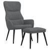 vidaXL Relaxsessel mit Hocker Hellgrau Stoff
