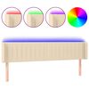 vidaXL LED Kopfteil Creme 203x16x78/88 cm Stoff