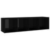 vidaXL TV-Schrank Hochglanz-Schwarz 142,5x35x36,5 cm Holzwerkstoff