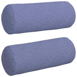vidaXL Bolsterkissen 2 St&uuml;ck Jeans blau &Oslash; 15 x 40 cm Stoff