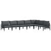 vidaXL Gartensofa-set mit Kissen 7 pcs Schwarz Stahl