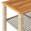 vidaXL Gartentisch Beige 70x38x42 cm Poly Rattan Akazienholz