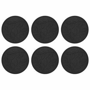 vidaXL Gehwegstein 6 pcs Schwarz &Oslash; 44 x 2 cm Gummi