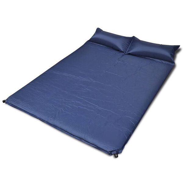 vidaXL Schlafmatte Selbstaufblasend 190x130x5 cm Blau (Doppel)