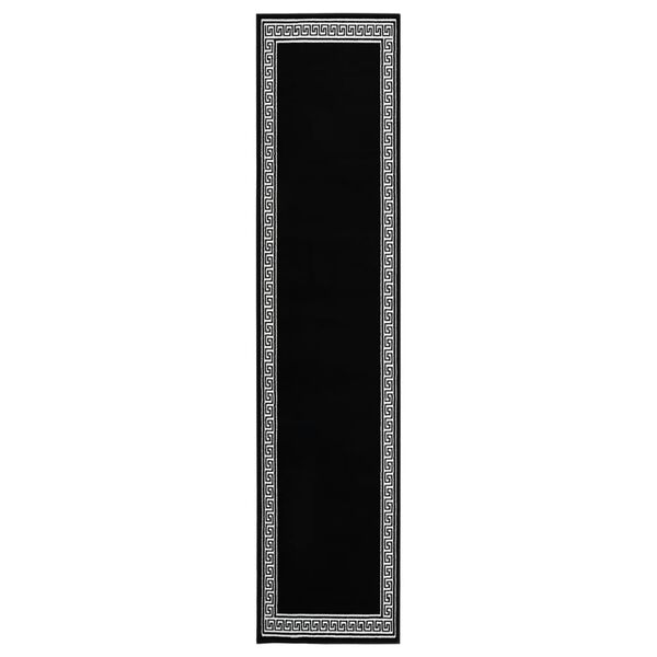 vidaXL Teppichl&auml;ufer BCF Schwarz mit Motiv 80x450 cm