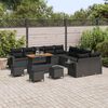 vidaXL Gartensofa-set mit Kissen 14 pcs Schwarz Poly-Rattan