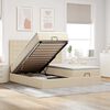 vidaXL Ottoman-Bett mit Matratzen & LEDs Creme 200x200 cm Stoff