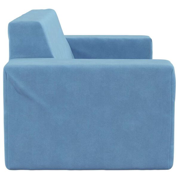 vidaXL Kindersofa 2-Sitzer Blau Weich Pl&uuml;sch