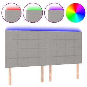 vidaXL LED Kopfteil Hellgrau 160x5x118/128 cm Stoff