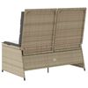 vidaXL Gartenbank Verstellbar mit Kissen Beige Poly Rattan