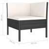vidaXL 4-tlg. Garten-Lounge-Set mit Auflagen Poly Rattan Schwarz