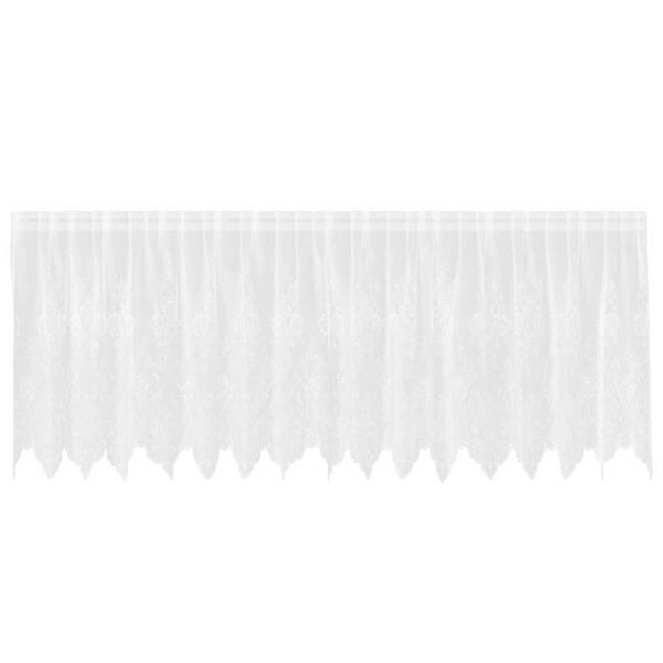 vidaXL Spitzenvorhang mit Vorh&auml;ngen Floral Wei&szlig; 100 x 400 cm Polyester