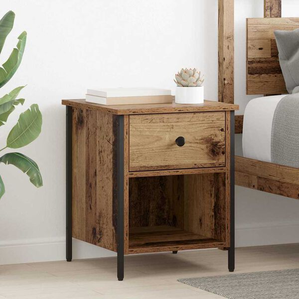 vidaXL Nachttisch 2 pcs Altholz 40 x 42 x 50 cm Holzwerkstoff
